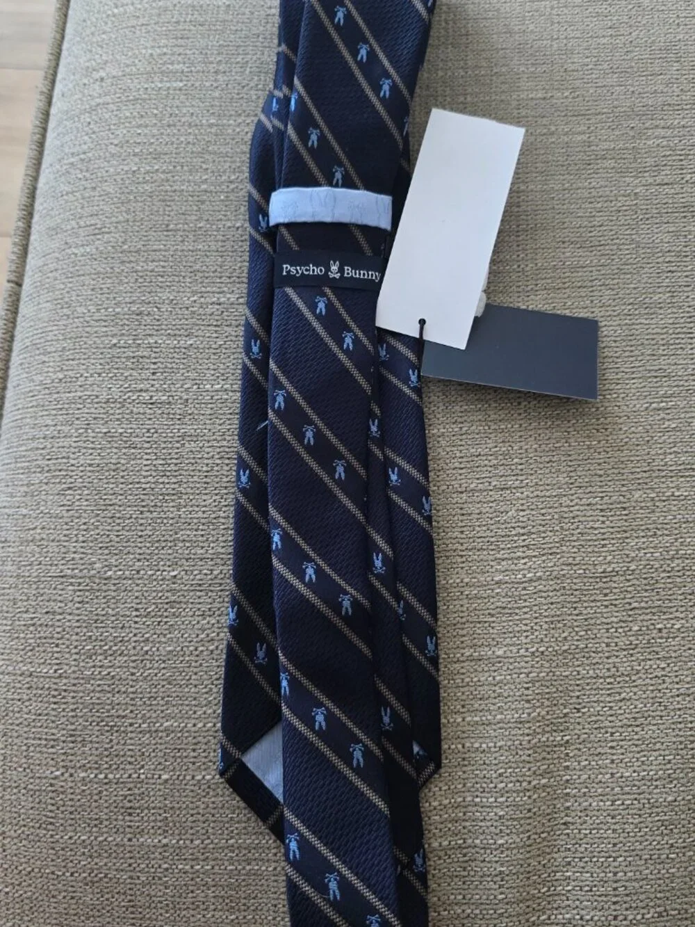 Psycho Bunny Men’s Silk Tie In Navy Color 100% silk NWT made in USA